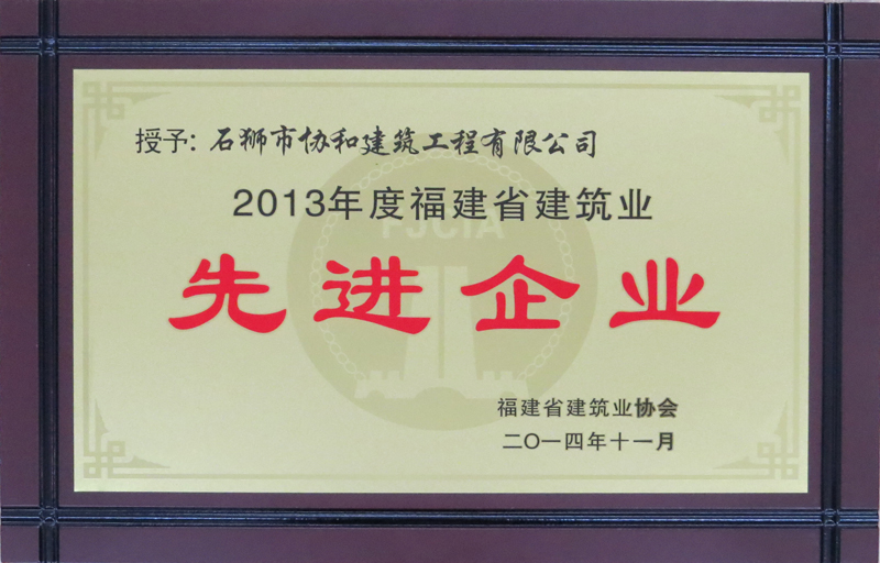 2013年度福建省先进企业